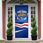 Cape Verde Won Our Hearts Soccer Door Cover Blue Sharks Football Mascot Patriotic National Team