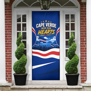 Cape Verde Won Our Hearts Soccer Door Cover Blue Sharks Football Mascot Patriotic National Team