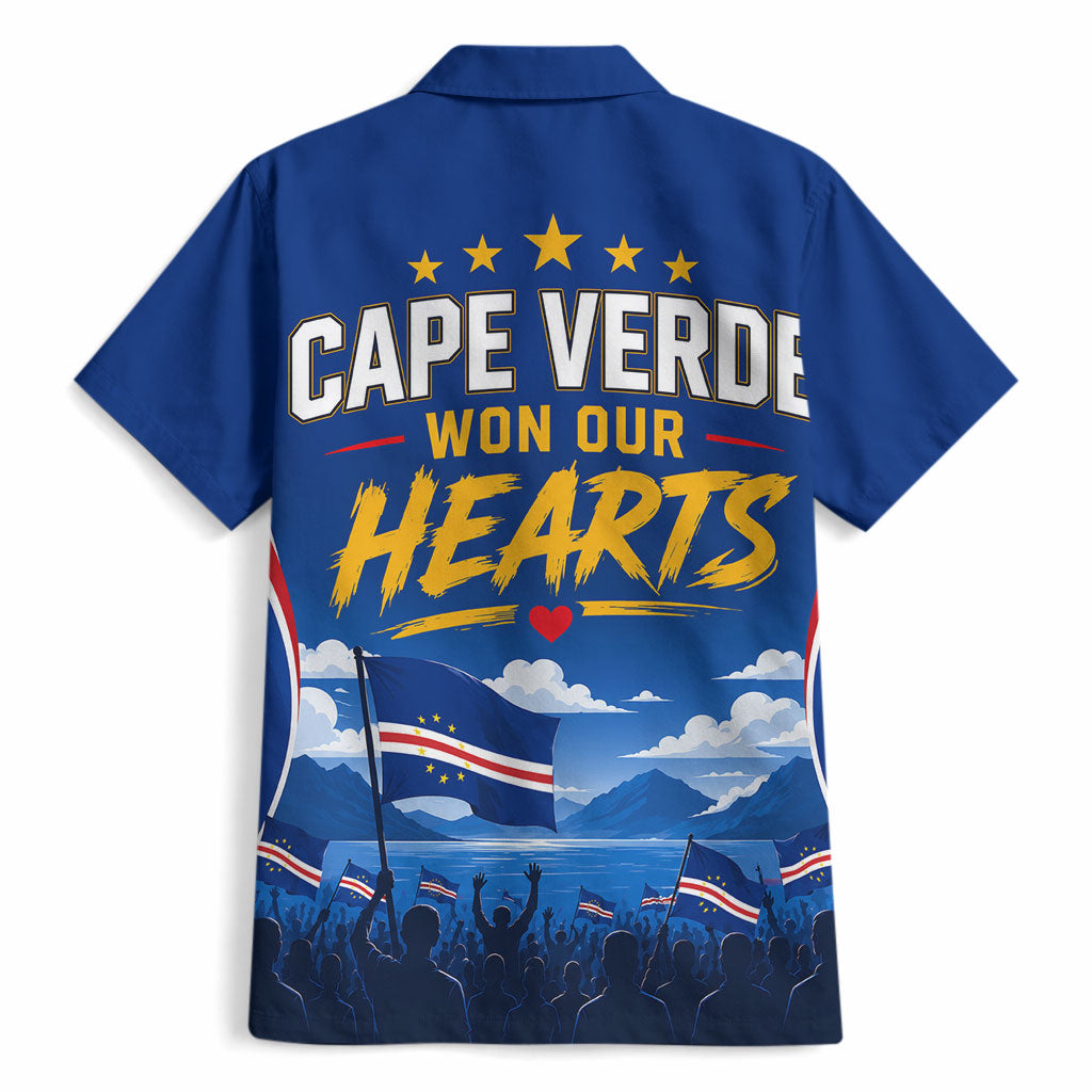 Cape Verde Won Our Hearts Soccer Hawaiian Shirt Blue Sharks Football Mascot Patriotic National Team