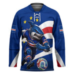 Cape Verde Won Our Hearts Soccer Hockey Jersey Blue Sharks Football Mascot Patriotic National Team