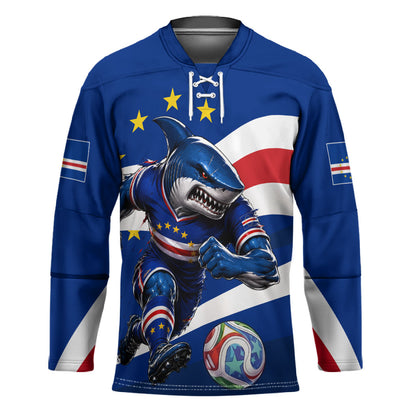 Cape Verde Won Our Hearts Soccer Hockey Jersey Blue Sharks Football Mascot Patriotic National Team