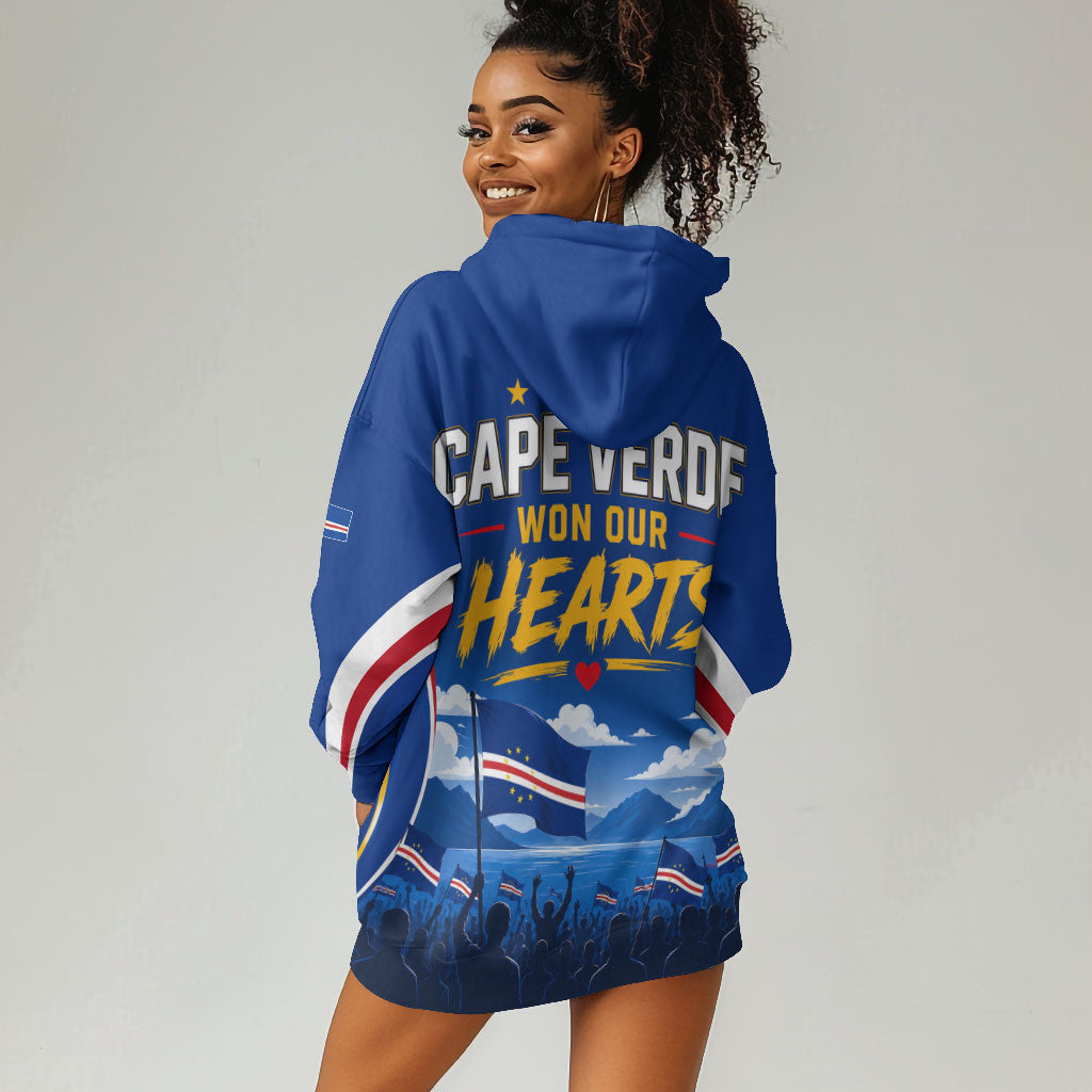 Cape Verde Won Our Hearts Soccer Hoodie Dress Blue Sharks Football Mascot Patriotic National Team