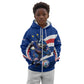 Cape Verde Won Our Hearts Soccer Kid Hoodie Blue Sharks Football Mascot Patriotic National Team