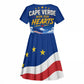 Cape Verde Won Our Hearts Soccer Kid Short Sleeve Dress Blue Sharks Football Mascot Patriotic National Team