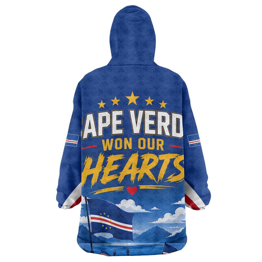 Cape Verde Won Our Hearts Soccer Kid Wearable Blanket Hoodie Blue Sharks Football Mascot Patriotic National Team
