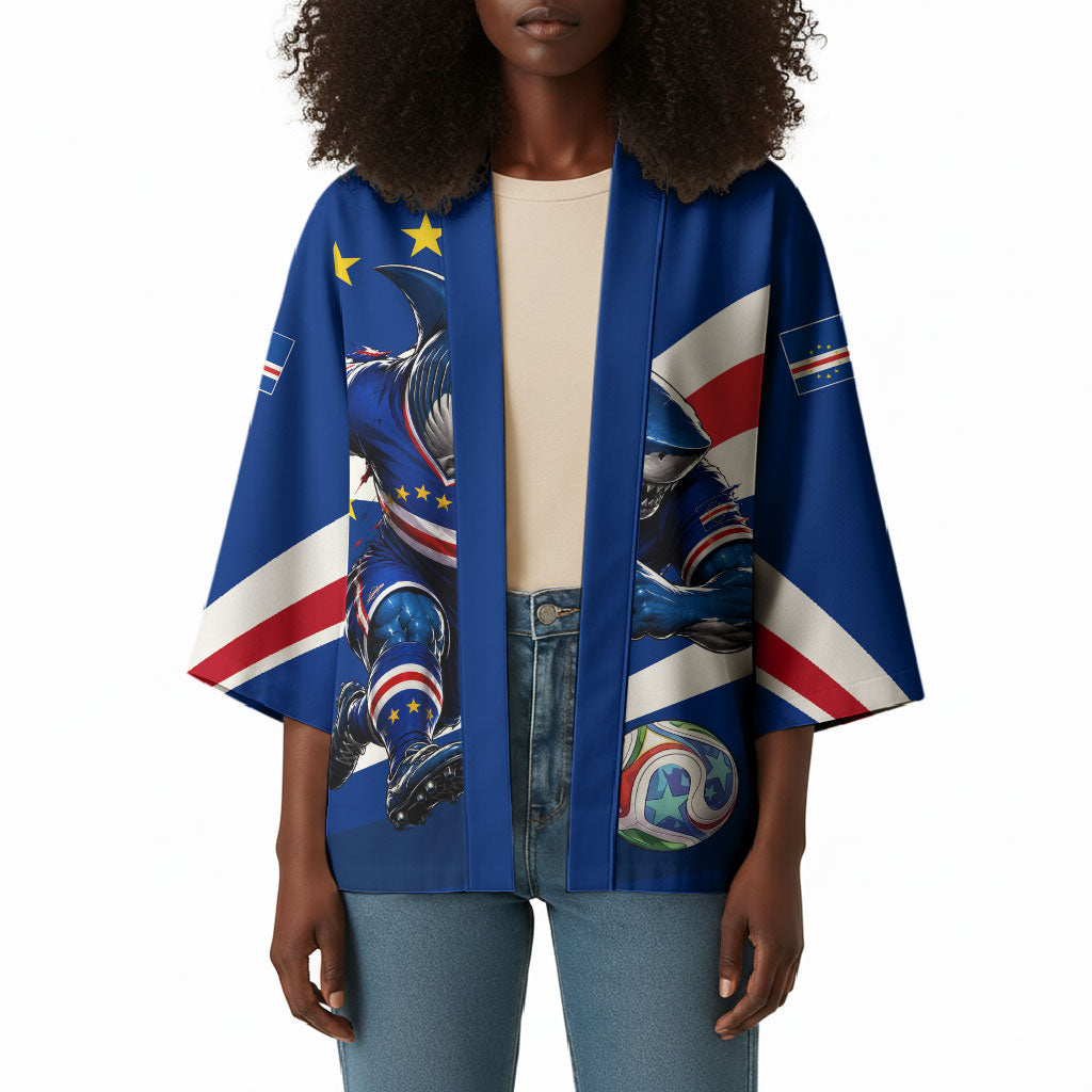 Cape Verde Won Our Hearts Soccer Kimono Blue Sharks Football Mascot Patriotic National Team