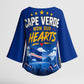 Cape Verde Won Our Hearts Soccer Kimono Sleeve Blouse Blue Sharks Football Mascot Patriotic National Team