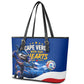 Cape Verde Won Our Hearts Soccer Leather Tote Bag Blue Sharks Football Mascot Patriotic National Team