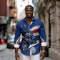 Cape Verde Won Our Hearts Soccer Long Sleeve Button Shirt Blue Sharks Football Mascot Patriotic National Team