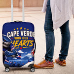 Cape Verde Won Our Hearts Soccer Luggage Cover Blue Sharks Football Mascot Patriotic National Team