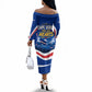 Cape Verde Won Our Hearts Soccer Off The Shoulder Long Sleeve Dress Blue Sharks Football Mascot Patriotic National Team