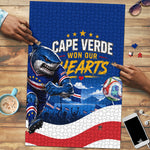 Cape Verde Won Our Hearts Soccer Puzzle Blue Sharks Football Mascot Patriotic National Team