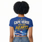 Cape Verde Won Our Hearts Soccer Raglan Cropped T shirt Blue Sharks Football Mascot Patriotic National Team