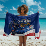 Cape Verde Won Our Hearts Soccer Sarong Blue Sharks Football Mascot Patriotic National Team