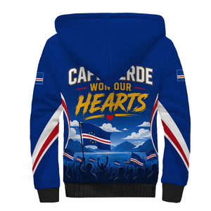 Cape Verde Won Our Hearts Soccer Sherpa Hoodie Blue Sharks Football Mascot Patriotic National Team
