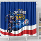 Cape Verde Won Our Hearts Soccer Shower Curtain Blue Sharks Football Mascot Patriotic National Team