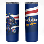 Cape Verde Won Our Hearts Soccer Skinny Tumbler Blue Sharks Football Mascot Patriotic National Team