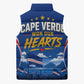 Cape Verde Won Our Hearts Soccer Sleeveless Puffer Jacket Blue Sharks Football Mascot Patriotic National Team