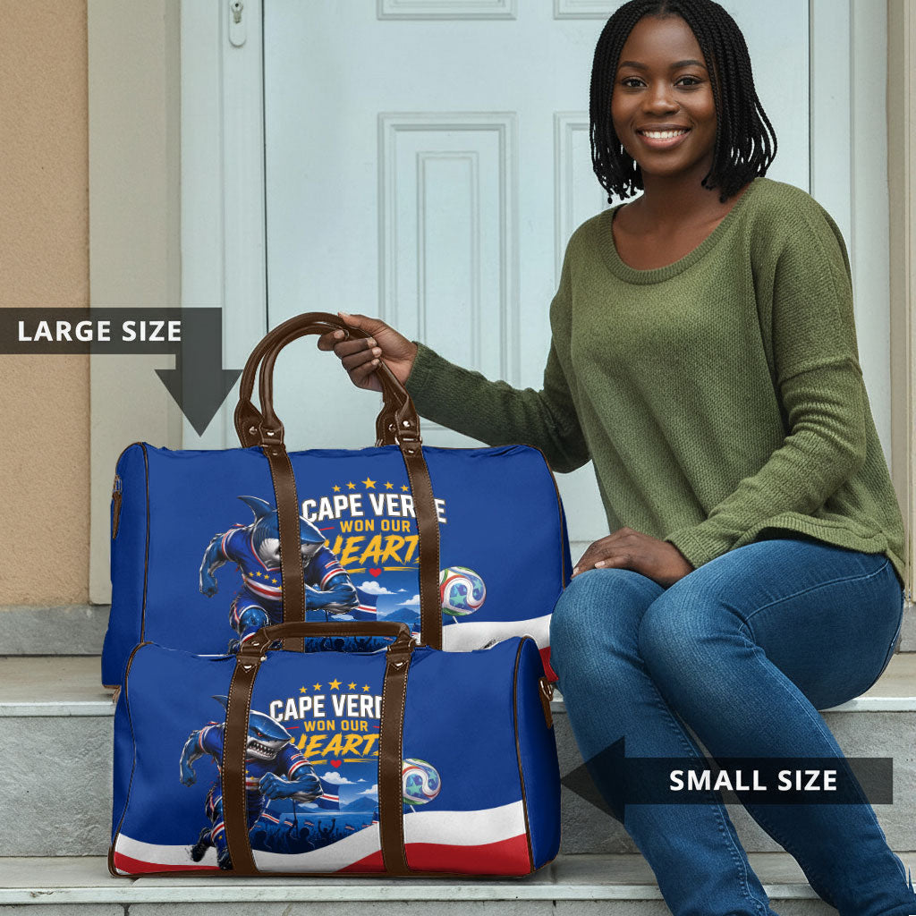 Cape Verde Won Our Hearts Soccer Travel Bag Blue Sharks Football Mascot Patriotic National Team