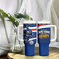Cape Verde Won Our Hearts Soccer Tumbler With Handle Blue Sharks Football Mascot Patriotic National Team
