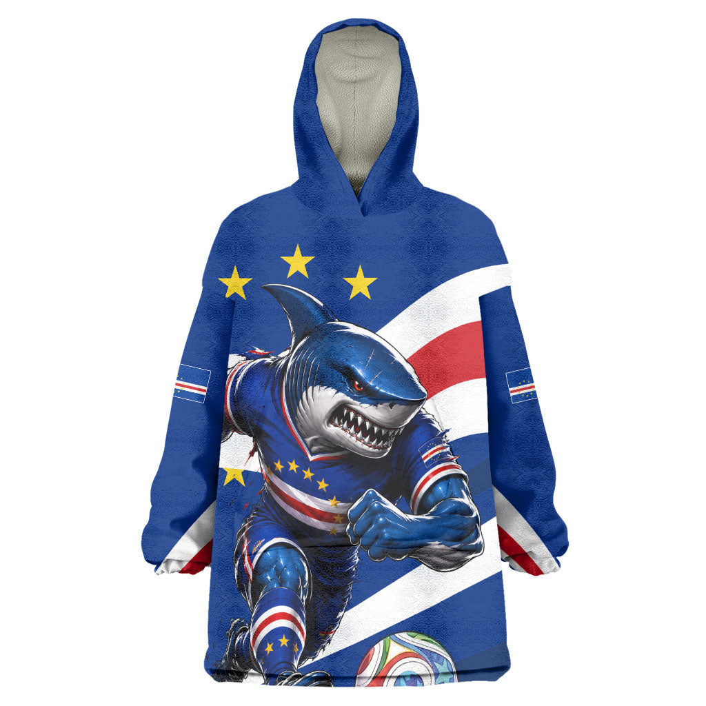 Cape Verde Won Our Hearts Soccer Wearable Blanket Hoodie Blue Sharks Football Mascot Patriotic National Team