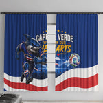 Cape Verde Won Our Hearts Soccer Window Curtain Blue Sharks Football Mascot Patriotic National Team