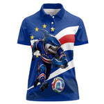 Cape Verde Won Our Hearts Soccer Women Polo Shirt Blue Sharks Football Mascot Patriotic National Team