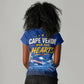 Cape Verde Won Our Hearts Soccer Women V-Neck T-Shirt Blue Sharks Football Mascot Patriotic National Team