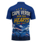 Cape Verde Won Our Hearts Soccer Zipper Polo Shirt Blue Sharks Football Mascot Patriotic National Team