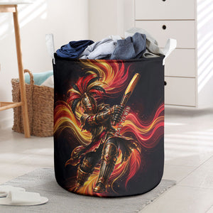 Trinbago Knight Riders Cricket Laundry Basket Trinidad and Tobago Fiery Knight Warrior Bat Flame