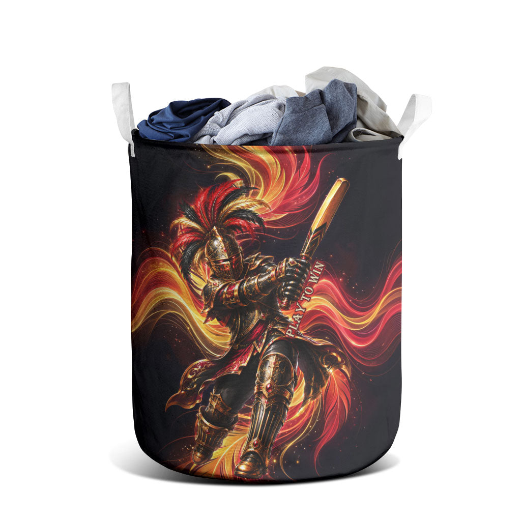 Trinbago Knight Riders Cricket Laundry Basket Trinidad and Tobago Fiery Knight Warrior Bat Flame