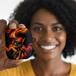 Trinbago Knight Riders Cricket AirPods Case Trinidad and Tobago Fiery Knight Warrior Bat Flame