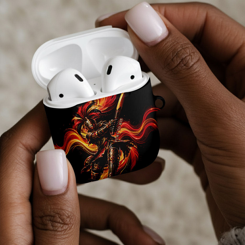 Trinbago Knight Riders Cricket AirPods Case Trinidad and Tobago Fiery Knight Warrior Bat Flame