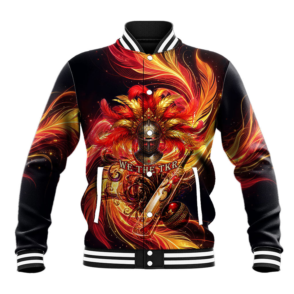 Trinbago Knight Riders Cricket Baseball Jacket Trinidad and Tobago Fiery Knight Warrior Bat Flame
