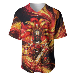 Trinbago Knight Riders Cricket Baseball Jersey Trinidad and Tobago Fiery Knight Warrior Bat Flame
