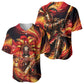 Trinbago Knight Riders Cricket Baseball Jersey Trinidad and Tobago Fiery Knight Warrior Bat Flame