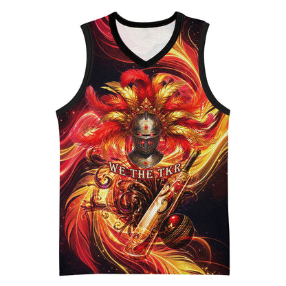 Trinbago Knight Riders Cricket Basketball Jersey Trinidad and Tobago Fiery Knight Warrior Bat Flame