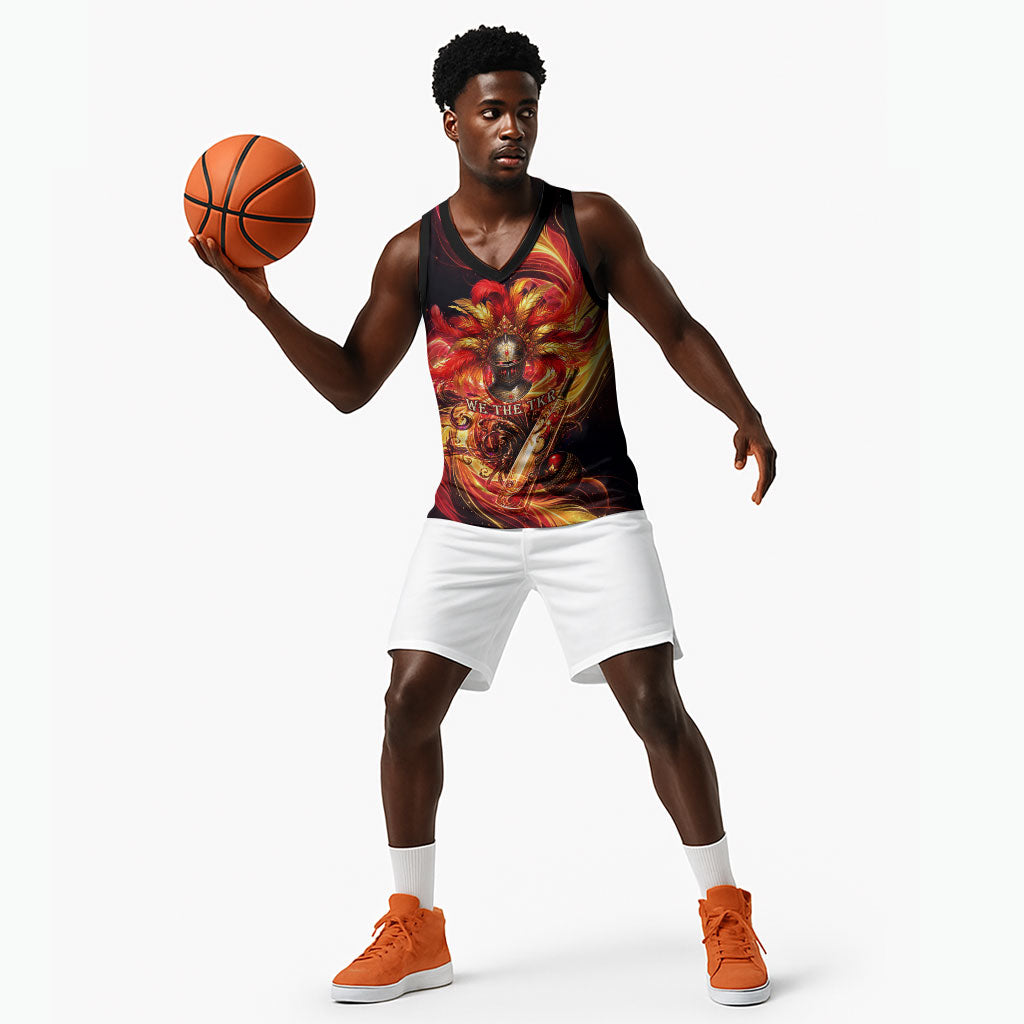 Trinbago Knight Riders Cricket Basketball Jersey Trinidad and Tobago Fiery Knight Warrior Bat Flame
