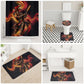 Trinbago Knight Riders Cricket Bathroom Set Trinidad and Tobago Fiery Knight Warrior Bat Flame