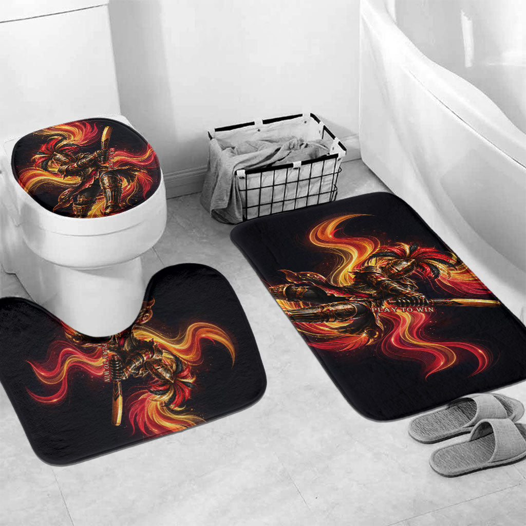 Trinbago Knight Riders Cricket Bathroom Set Trinidad and Tobago Fiery Knight Warrior Bat Flame