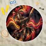 Trinbago Knight Riders Cricket Beach Blanket Trinidad and Tobago Fiery Knight Warrior Bat Flame