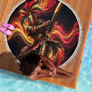 Trinbago Knight Riders Cricket Beach Blanket Trinidad and Tobago Fiery Knight Warrior Bat Flame