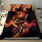 Trinbago Knight Riders Cricket Bedding Set Trinidad and Tobago Fiery Knight Warrior Bat Flame