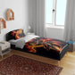 Trinbago Knight Riders Cricket Bedding Set Trinidad and Tobago Fiery Knight Warrior Bat Flame