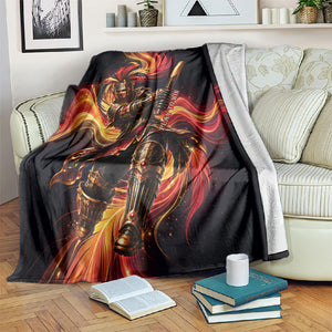 Trinbago Knight Riders Cricket Blanket Trinidad and Tobago Fiery Knight Warrior Bat Flame
