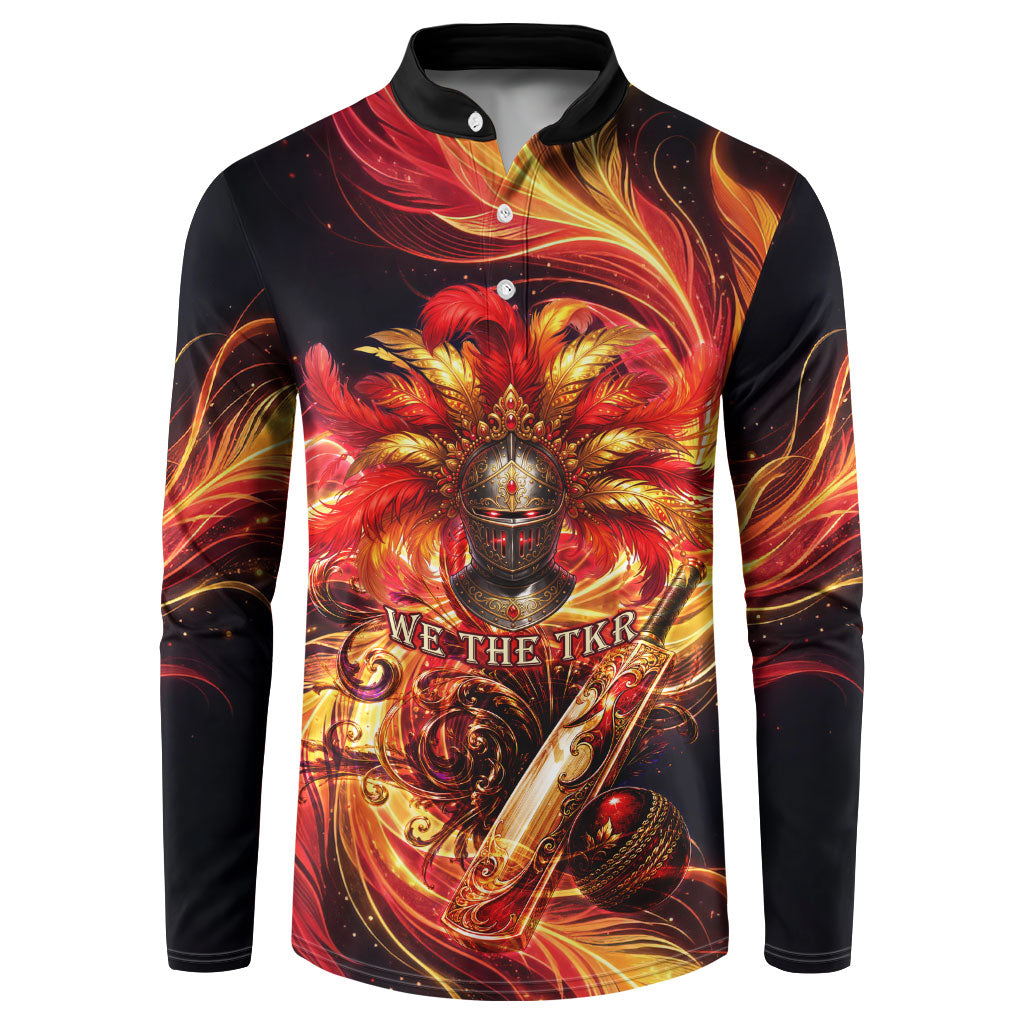 Trinbago Knight Riders Cricket Button Sweatshirt Trinidad and Tobago Fiery Knight Warrior Bat Flame