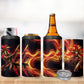 Trinbago Knight Riders Cricket 4 in 1 Can Cooler Tumbler Trinidad and Tobago Fiery Knight Warrior Bat Flame