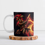 Trinbago Knight Riders Cricket Ceramic Mug Trinidad and Tobago Fiery Knight Warrior Bat Flame