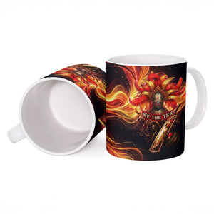 Trinbago Knight Riders Cricket Ceramic Mug Trinidad and Tobago Fiery Knight Warrior Bat Flame