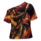 Trinbago Knight Riders Cricket Cross Shoulder Shirt Trinidad and Tobago Fiery Knight Warrior Bat Flame